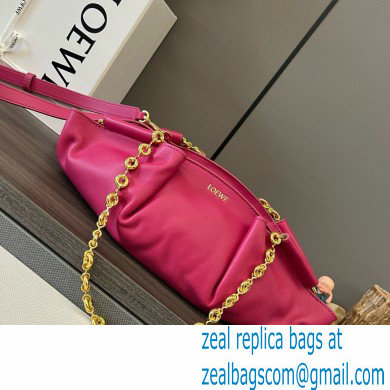 LOEWE Small Paseo bag in shiny nappa calfskin with chain fuchsia 2024