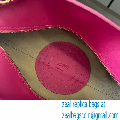 LOEWE Small Paseo bag in shiny nappa calfskin with chain fuchsia 2024