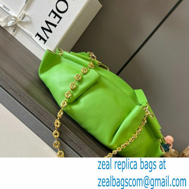 LOEWE Small Paseo bag in shiny nappa calfskin with chain green 2024