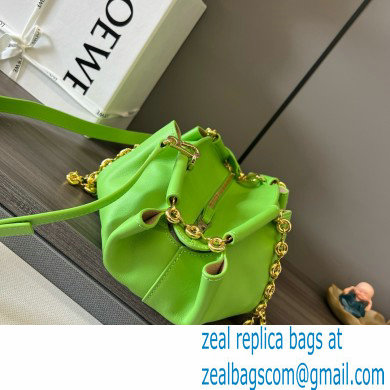 LOEWE Small Paseo bag in shiny nappa calfskin with chain green 2024