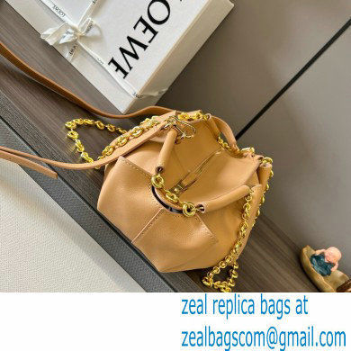 LOEWE Small Paseo bag in shiny nappa calfskin with chain warm desert 2024