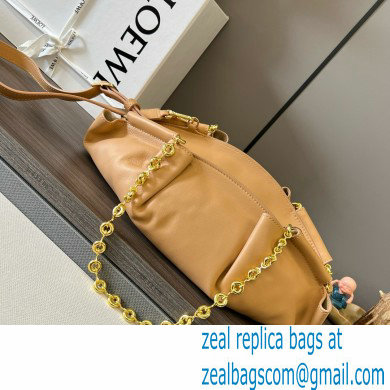 LOEWE Small Paseo bag in shiny nappa calfskin with chain warm desert 2024