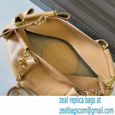 LOEWE Small Paseo bag in shiny nappa calfskin with chain warm desert 2024