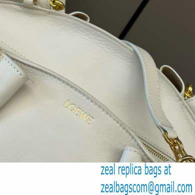 LOEWE Small Paseo bag in shiny nappa calfskin with chain white 2024