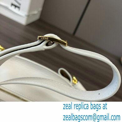 LOEWE Small Paseo bag in shiny nappa calfskin with chain white 2024