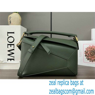 LOEWE Small Puzzle bag in classic calfskin bottle green 2024