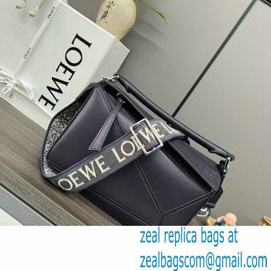 LOEWE Small Puzzle bag in satin calfskin dark purple 2024