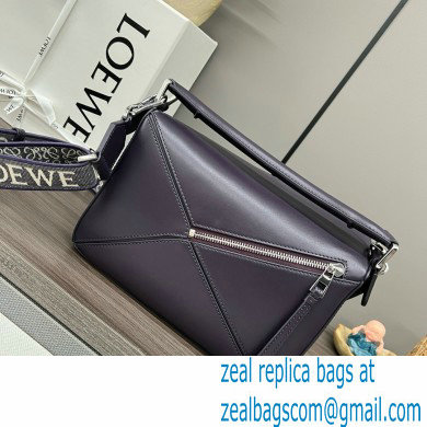 LOEWE Small Puzzle bag in satin calfskin dark purple 2024