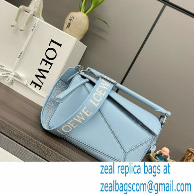 LOEWE Small Puzzle bag in satin calfskin sky blue 2024