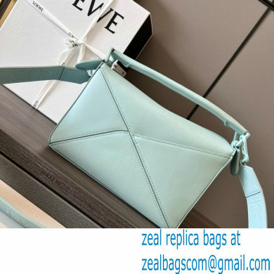 LOEWE Small Puzzle bag in satin calfskin sky blue 2024