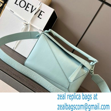 LOEWE Small Puzzle bag in satin calfskin sky blue 2024