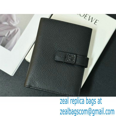 Loewe Medium vertical wallet in soft grained calfskin Black