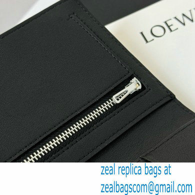 Loewe Medium vertical wallet in soft grained calfskin Black