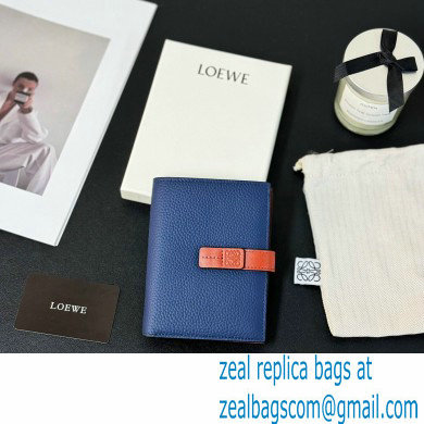 Loewe Medium vertical wallet in soft grained calfskin Blue