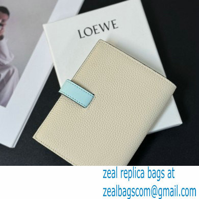 Loewe Medium vertical wallet in soft grained calfskin Creamy