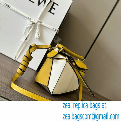 Loewe Mini Puzzle bag in classic calfskin Ochre/Soft White 2024