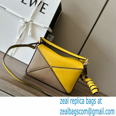 Loewe Mini Puzzle bag in classic calfskin Ochre/Soft White 2024