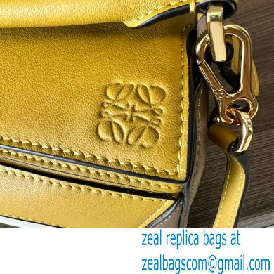 Loewe Mini Puzzle bag in classic calfskin Ochre/Soft White 2024