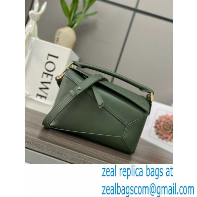 Loewe Mini Puzzle bag in classic calfskin bottle green 2024