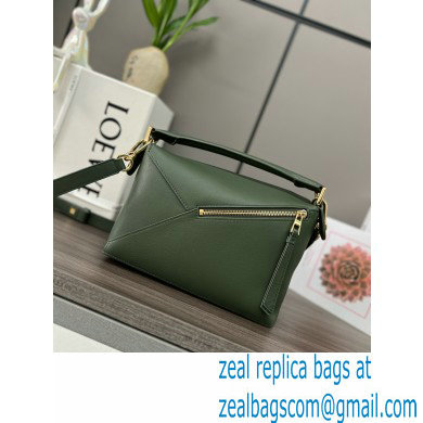 Loewe Mini Puzzle bag in classic calfskin bottle green 2024