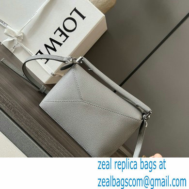 Loewe Mini Puzzle bag in soft grained calfskin pearl gray 2024