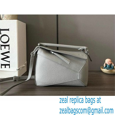 Loewe Mini Puzzle bag in soft grained calfskin pearl gray 2024