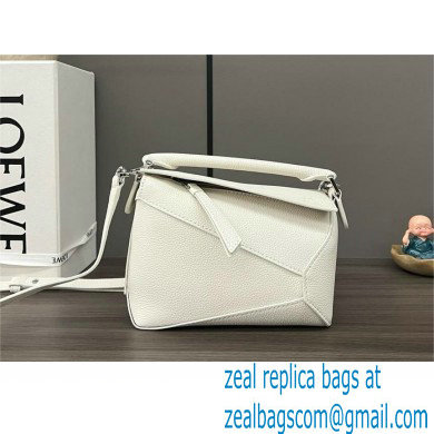 Loewe Mini Puzzle bag in soft grained calfskin white 2024