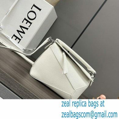 Loewe Mini Puzzle bag in soft grained calfskin white 2024