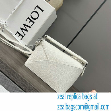 Loewe Mini Puzzle bag in soft grained calfskin white 2024