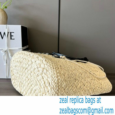 Loewe Small Anagram Basket bag in iraca palm and calfskin Natural/Black 2024