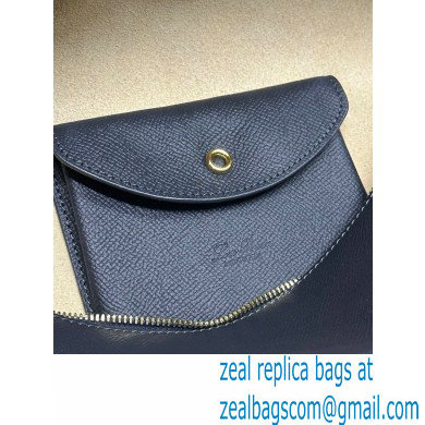 Loro Piana Extra Bag L27 with New lock charms in Grained Calfskin Dark Royal Blue 2024