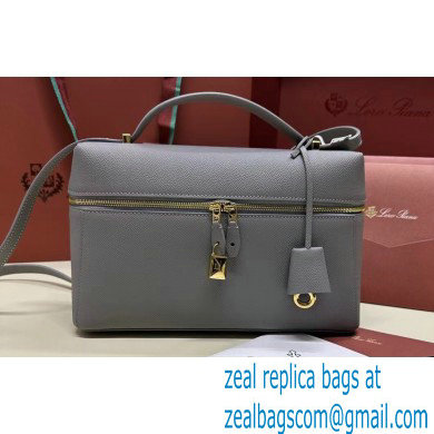 Loro Piana Extra Bag L27 with New lock charms in Grained Calfskin Gray 2024