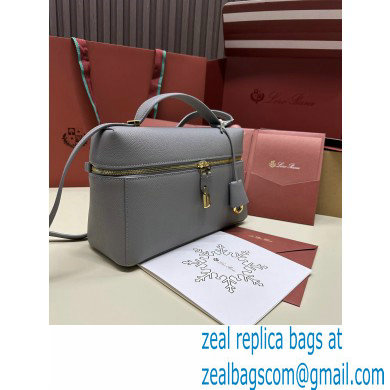 Loro Piana Extra Bag L27 with New lock charms in Grained Calfskin Gray 2024