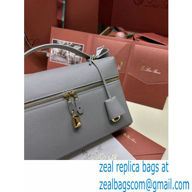 Loro Piana Extra Bag L27 with New lock charms in Grained Calfskin Gray 2024