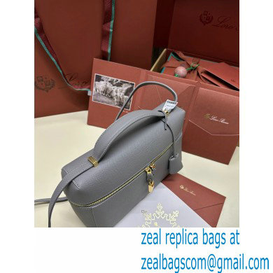 Loro Piana Extra Bag L27 with New lock charms in Grained Calfskin Gray 2024