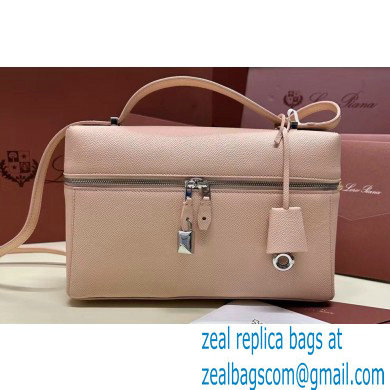 Loro Piana Extra Bag L27 with New lock charms in Grained Calfskin Light Pink 2024