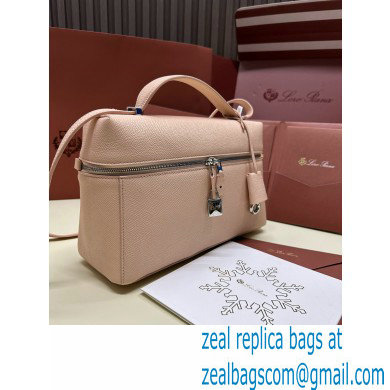 Loro Piana Extra Bag L27 with New lock charms in Grained Calfskin Light Pink 2024