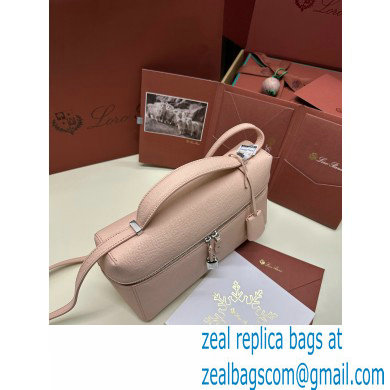 Loro Piana Extra Bag L27 with New lock charms in Grained Calfskin Light Pink 2024