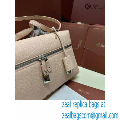 Loro Piana Extra Bag L27 with New lock charms in Grained Calfskin Light Pink 2024