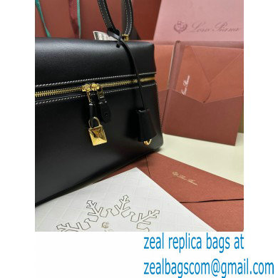 Loro Piana Extra Bag L27 with New lock charms in Smooth Calfskin Black 2024