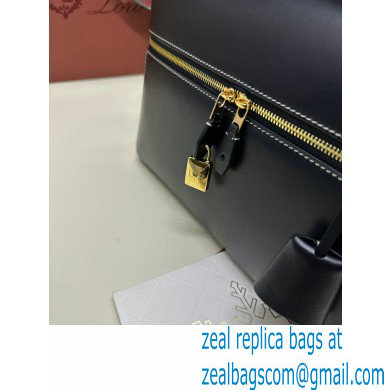 Loro Piana Extra Bag L27 with New lock charms in Smooth Calfskin Black 2024