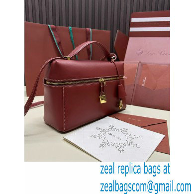 Loro Piana Extra Bag L27 with New lock charms in Smooth Calfskin Burgundy 2024