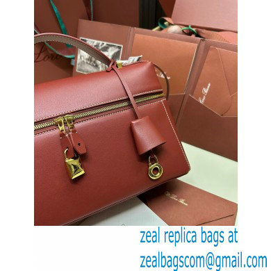 Loro Piana Extra Bag L27 with New lock charms in Smooth Calfskin Burgundy 2024