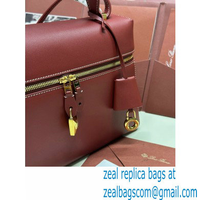 Loro Piana Extra Bag L27 with New lock charms in Smooth Calfskin Burgundy 2024