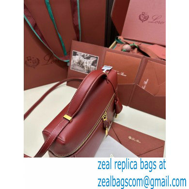 Loro Piana Extra Bag L27 with New lock charms in Smooth Calfskin Burgundy 2024