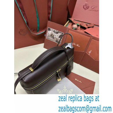 Loro Piana Extra Bag L27 with New lock charms in Smooth Calfskin Coffee 2024