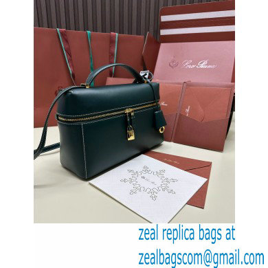 Loro Piana Extra Bag L27 with New lock charms in Smooth Calfskin Dark Green 2024