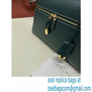 Loro Piana Extra Bag L27 with New lock charms in Smooth Calfskin Dark Green 2024