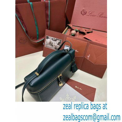 Loro Piana Extra Bag L27 with New lock charms in Smooth Calfskin Dark Green 2024