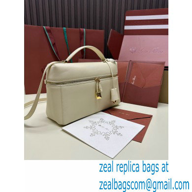 Loro Piana Extra Bag L27 with New lock charms in Smooth Calfskin White 2024